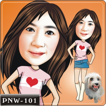 人像Q版漫畫PNW-101(含狗狗Q畫)